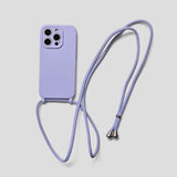 Liquid Silicone Phone Case with Lanyard For iPhone