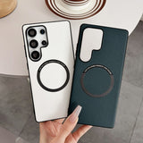 Leather Anti-fall Magnetic Mobile Phone Case For Samsung