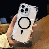 Simple Transparent Magnetic Phone Case For iPhone