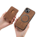 Custodia in pelle solt con carte magnetiche staccabile 2 in 1 per iPhone