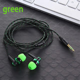 1pc Wired Earphone Stereo In-Ear 3.5mm Nylon Weave Cable Earphone