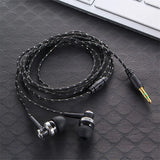 1pc Wired Earphone Stereo In-Ear 3.5mm Nylon Weave Cable Earphone