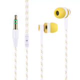 1pc Wired Earphone Stereo In-Ear 3.5mm Nylon Weave Cable Earphone