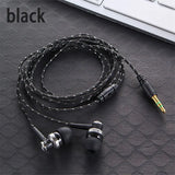 1pc Wired Earphone Stereo In-Ear 3.5mm Nylon Weave Cable Earphone