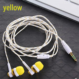 1pc Wired Earphone Stereo In-Ear 3.5mm Nylon Weave Cable Earphone