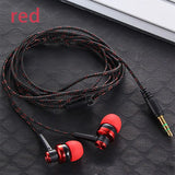1pc Wired Earphone Stereo In-Ear 3.5mm Nylon Weave Cable Earphone