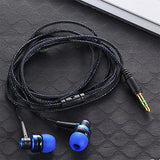 1pc Wired Earphone Stereo In-Ear 3.5mm Nylon Weave Cable Earphone