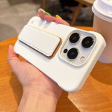 Borderless PC Half-covered Stand Phone Case For iPhone
