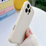 Flat Solid Color Minimalist Liquid Phone Case For iPhone