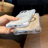Simple Transparent Magnetic Phone Case For iPhone