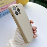Flat Solid Color Minimalist Liquid Phone Case For iPhone