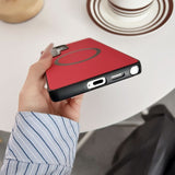 Leather Anti-fall Magnetic Mobile Phone Case For Samsung