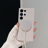 Shiny Simple Thin Circle Magnetic Phone Case For Samsung