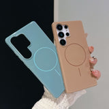 Shiny Simple Thin Circle Magnetic Phone Case For Samsung