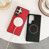 Leather Anti-fall Magnetic Mobile Phone Case For Samsung