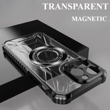 Airbag Thickened Silicone Anti-fall Transparent Magnetic Phone Case For iPhone