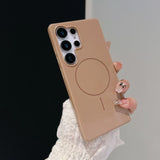 Shiny Simple Thin Circle Magnetic Phone Case For Samsung
