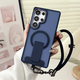 Lanyard Magnetic Folding Stand Phone Case For Samsung