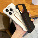 Borderless PC Half-covered Stand Phone Case For iPhone