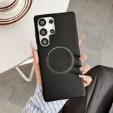 Leather Anti-fall Magnetic Mobile Phone Case For Samsung