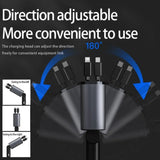 4 IN 1 Car Charger 100W Digital Display Retractable USB Interface for Samsung