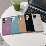 Shiny Simple Thin Circle Magnetic Phone Case For Samsung