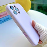 Flat Solid Color Minimalist Liquid Phone Case For iPhone