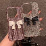 Diamond 3D White Bowknot Drop-resistant Phone Case For iPhone