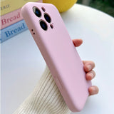 Flat Solid Color Minimalist Liquid Phone Case For iPhone