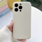 Flat Solid Color Minimalist Liquid Phone Case For iPhone