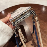 Crossbody Lanyard Necklace Transparent Magnetic Phone Case for iPhone