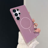 Shiny Simple Thin Circle Magnetic Phone Case For Samsung