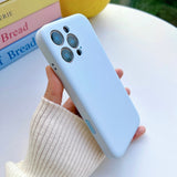 Flat Solid Color Minimalist Liquid Phone Case For iPhone