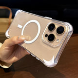 Simple Transparent Magnetic Phone Case For iPhone