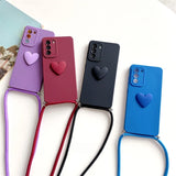 Lanyard Love Heart Silicone Case For Samsung