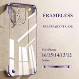 Transparent Borderless Ultra-thin Electroplated Hard Phone Case For iPhone
