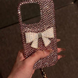 Diamond 3D White Bowknot Drop-resistant Phone Case For iPhone