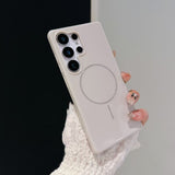 Shiny Simple Thin Circle Magnetic Phone Case For Samsung