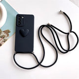 Lanyard Love Heart Silicone Case For Samsung