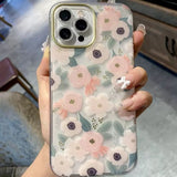 Flower Spray-painted Anti-fall Mobile Phone Case For iPhone