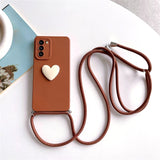 Lanyard Love Heart Silicone Case For Samsung