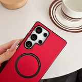 Leather Anti-fall Magnetic Mobile Phone Case For Samsung