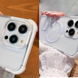 Four-corner Anti-fall Airbag Transparent Mobile Phone Case For iPhone