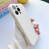 Flat Solid Color Minimalist Liquid Phone Case For iPhone
