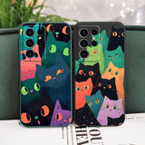Custodia colorata per cellulare Cat per Samsung