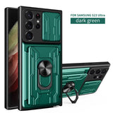 Slide Stand Ring Camera Military Grade Card Slot Case For Samsung