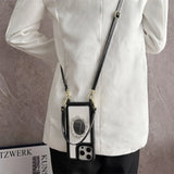 Crossbody Wrist Strap Retro Leather Mirror Phone Case for IPhone