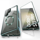 Custodia in vetro con schermo full surround a 360° in metallo magnetico in lega di alluminio per Samsung