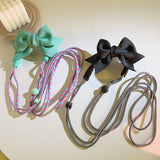 Solid Color Large Bow Back Clip Diagonal Extension Rope Universal Mobile Phone Lanyard