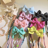 Solid Color Large Bow Back Clip Diagonal Extension Rope Universal Mobile Phone Lanyard